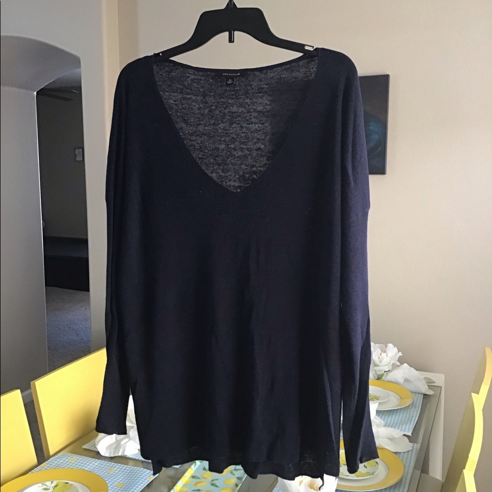 ANN TAYLOR Linen Tunic Pullover